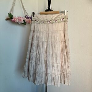 Y2K fairy Boho dusty pink midi skirt